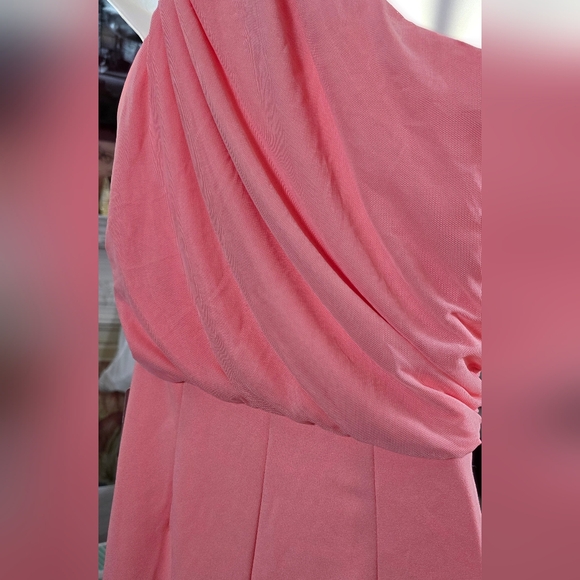 Love By Design One Shoulder Pink Wide Leg Jumpsuit Romper Sz Medium - Picture 3 of 8